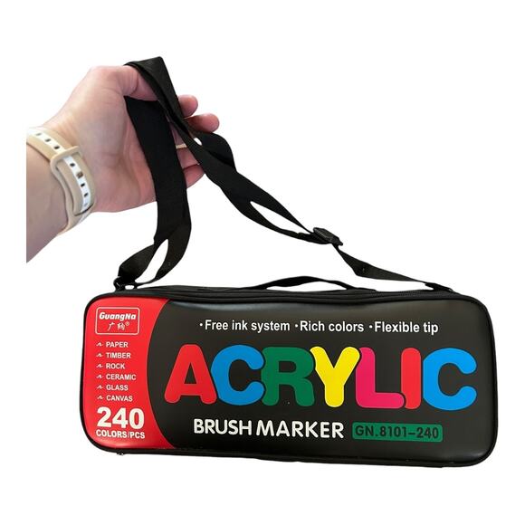 New 240-Color GuangNa Acrylic Brush Marker Set – Excellent Condition - Picture 2 of 14